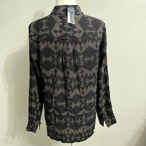 NWT Pendleton North Plains Tunic in Black Sonora Silk size small - Picture 3 of 11